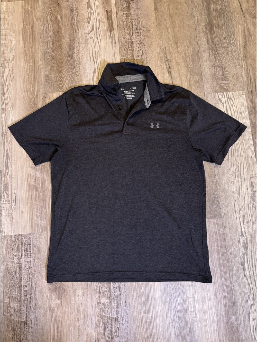 Under Armour Men’s Playoff Polo Large Gray HeatGear Loose Fit Golf Shirt